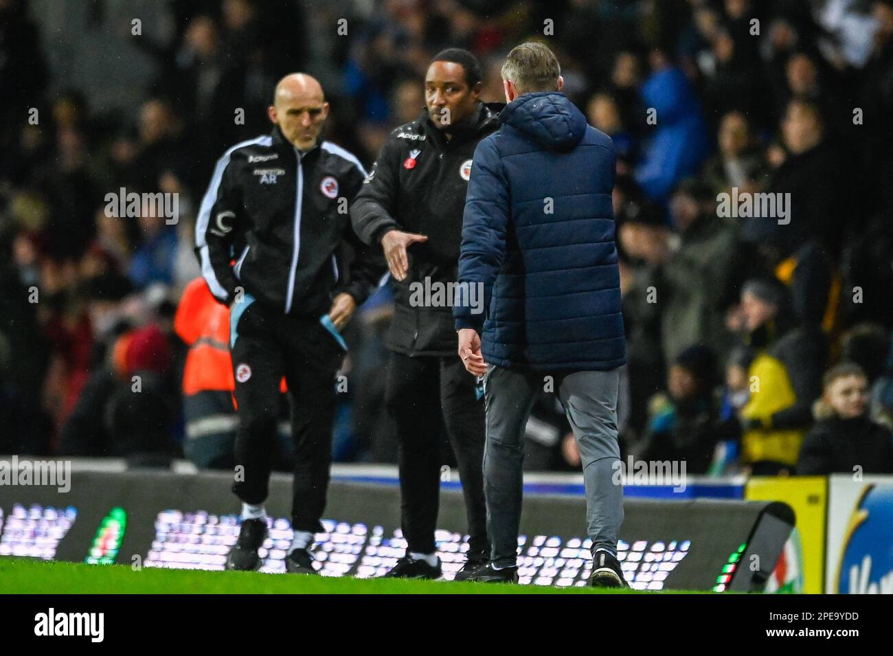 Blackburn, Royaume-Uni. 15th mars 2023. Gestionnaire de lecture Paul Ince et Blackburn Rovers Gestionnaire Jon Dahl Tomasson poignée de main après le match du championnat Sky Bet Blackburn Rovers vs lecture à Ewood Park, Blackburn, Royaume-Uni, 15th mars 2023 (photo de Ben Roberts/News Images) crédit: News Images LTD/Alay Live News Banque D'Images