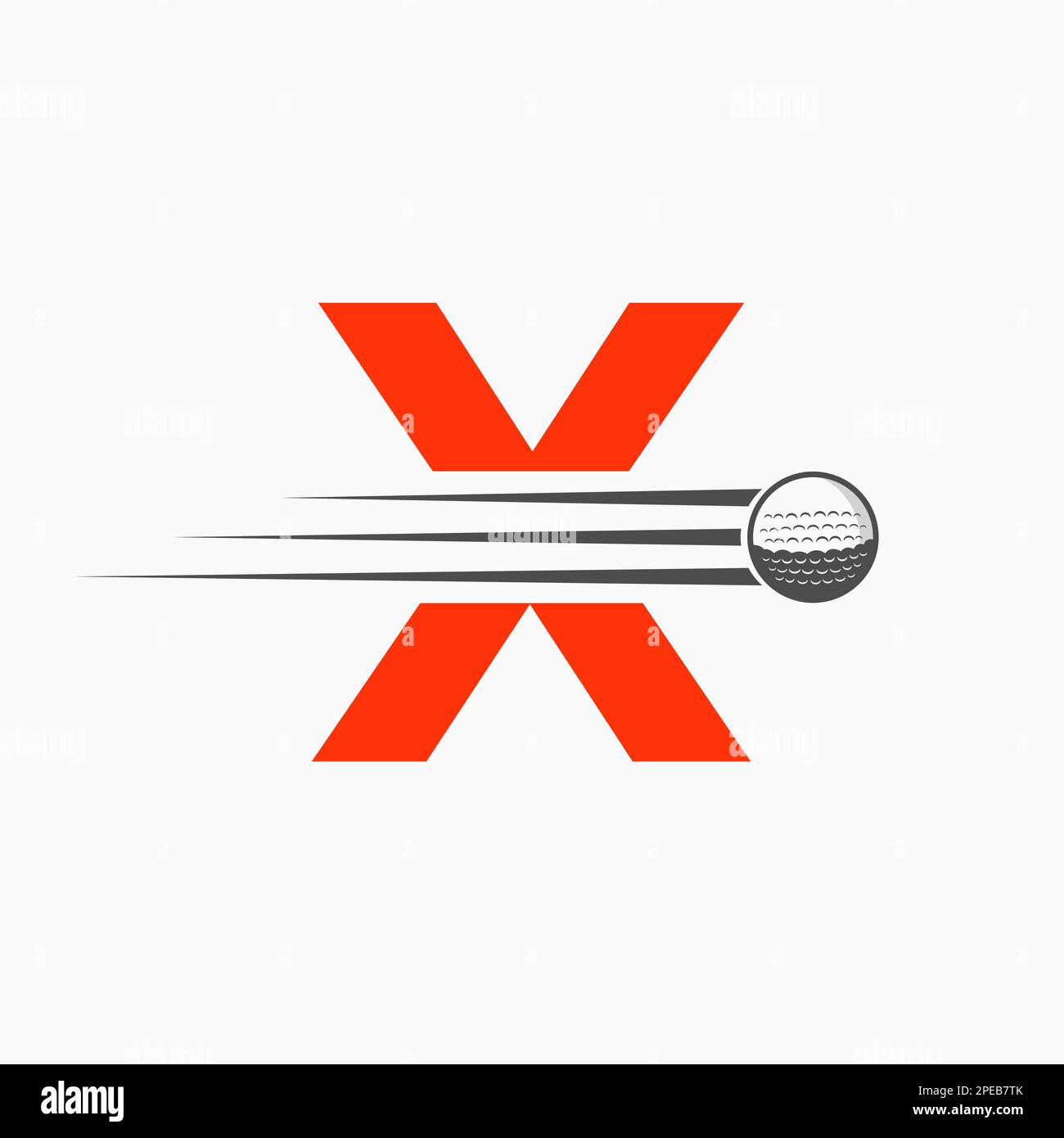 Logo de golf Letter X. Affiche initiale de l'Académie de hockey/sport, symbole du club Illustration de Vecteur