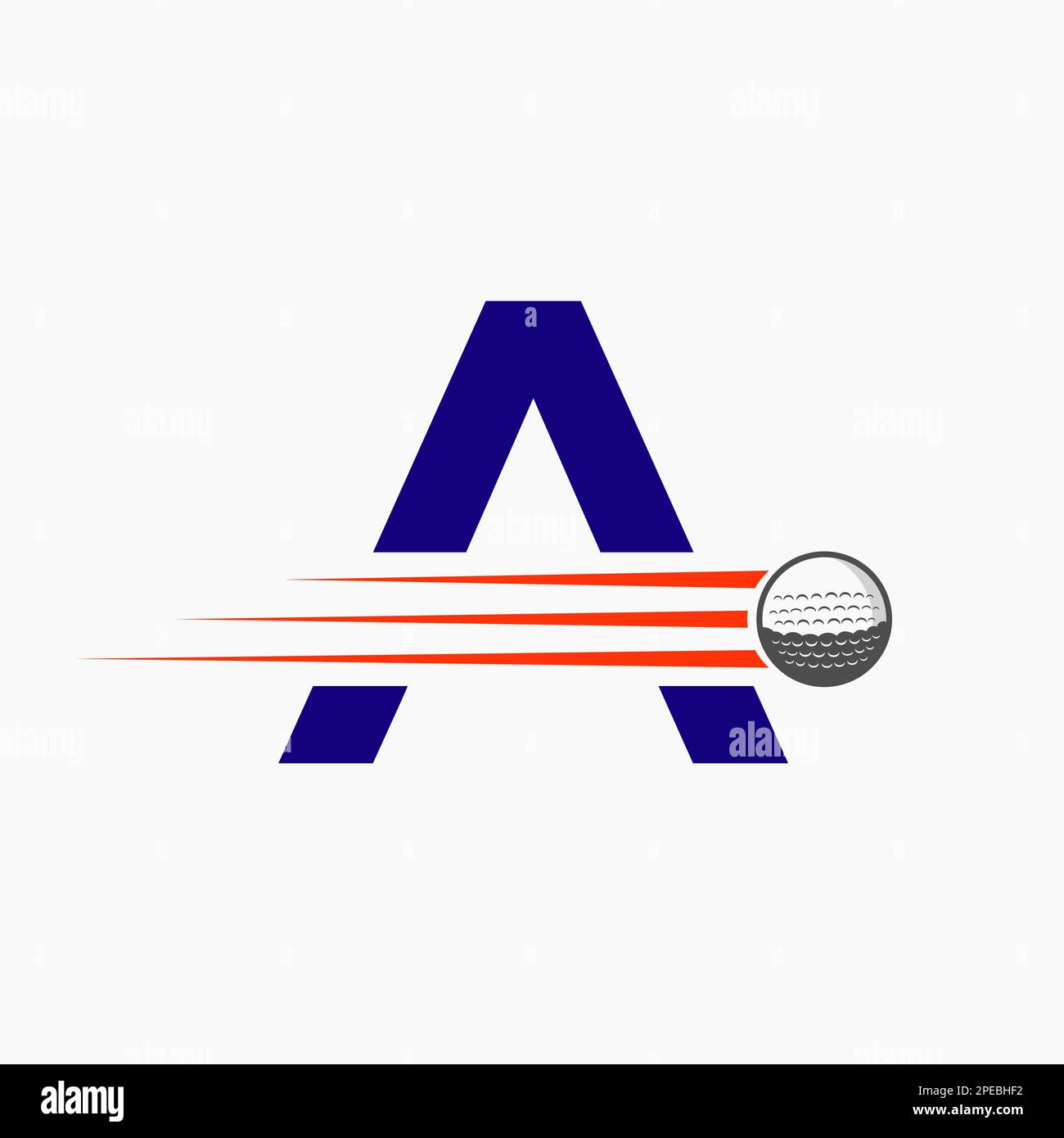 Lettre A logo Golf. Affiche initiale de l'Académie de hockey/sport, symbole du club Illustration de Vecteur
