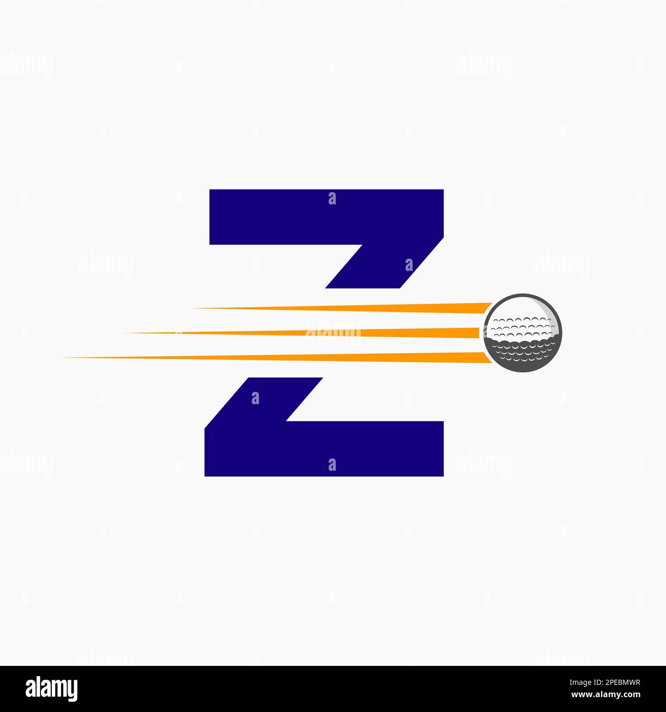 Logo lettre Z Golf. Affiche initiale de l'Académie de hockey/sport, symbole du club Illustration de Vecteur