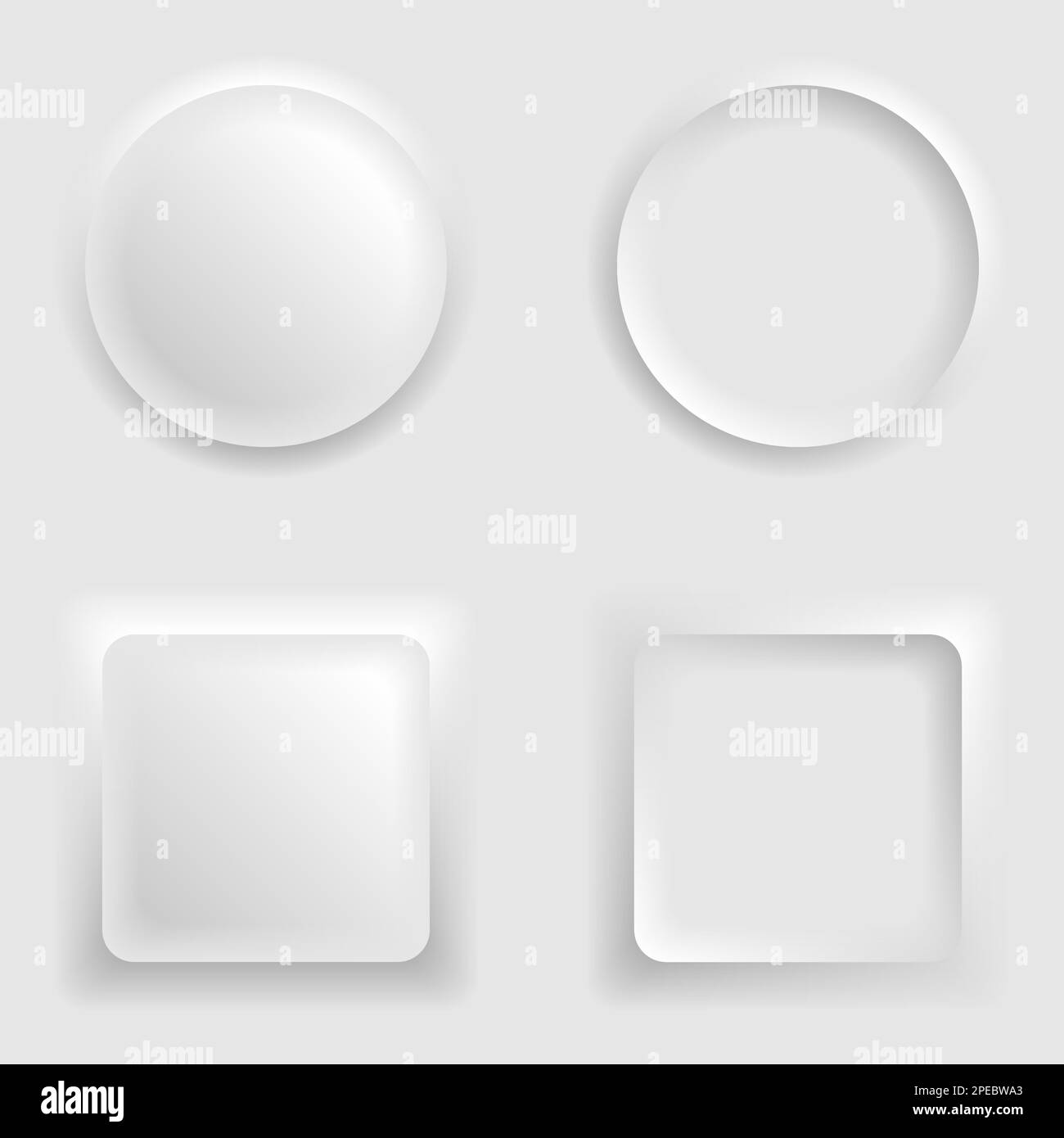 Un ensemble de boutons à effet de poussée et de relâchement. Parfait pour toutes les utilisations. Illustration de Vecteur