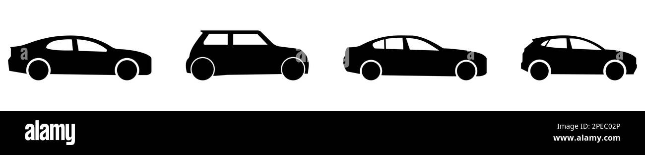 Icônes de voiture. Illustration vectorielle isolée sur fond blanc Illustration de Vecteur