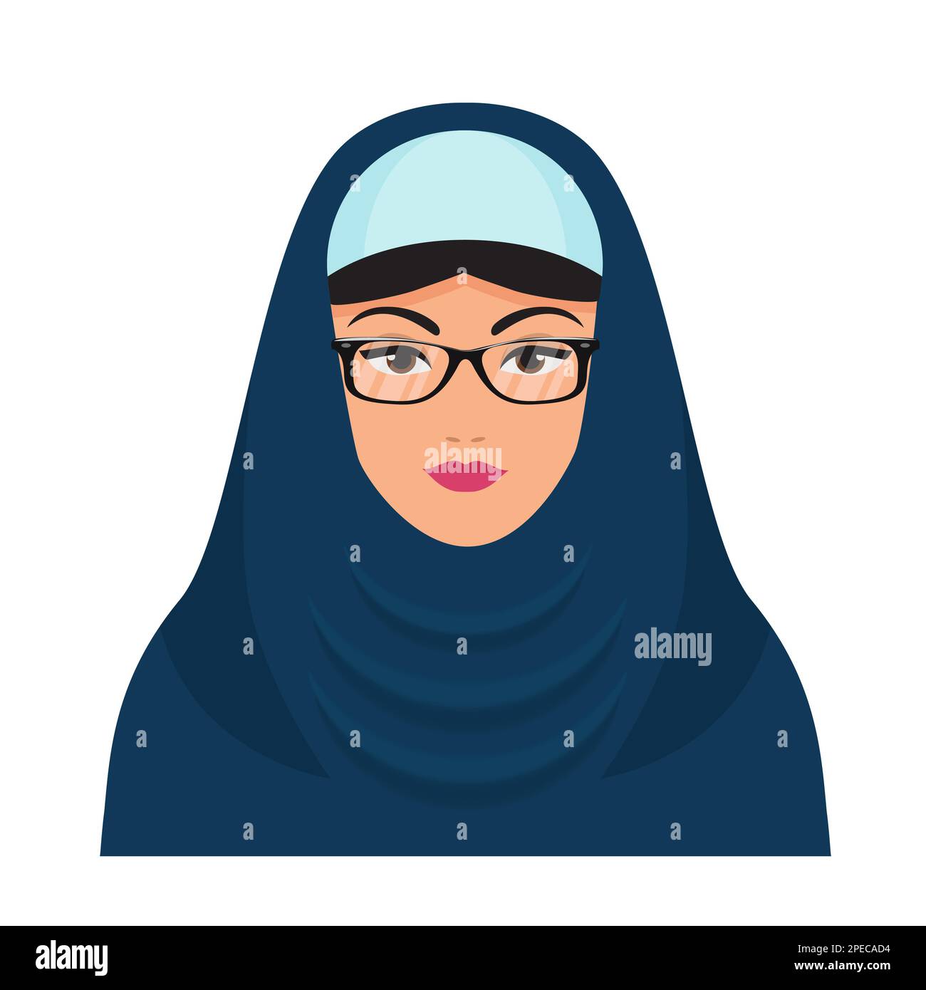 Femme arabe avec la vestintation du hijab. Illustration de caricatures vectorielles orientales traditionnelles pour les femmes musulmanes Illustration de Vecteur