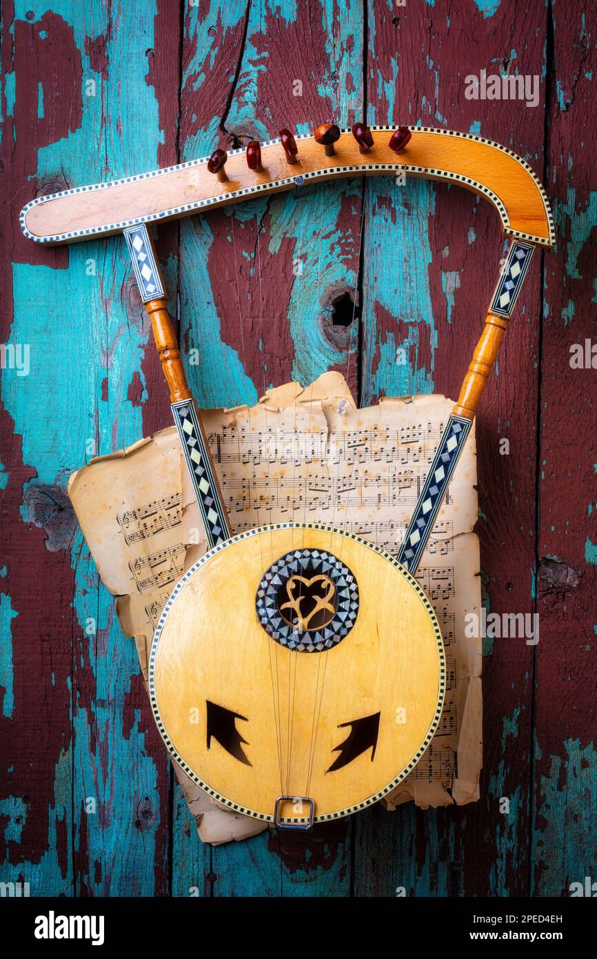 Egyptien Harp musical Still Life Banque D'Images