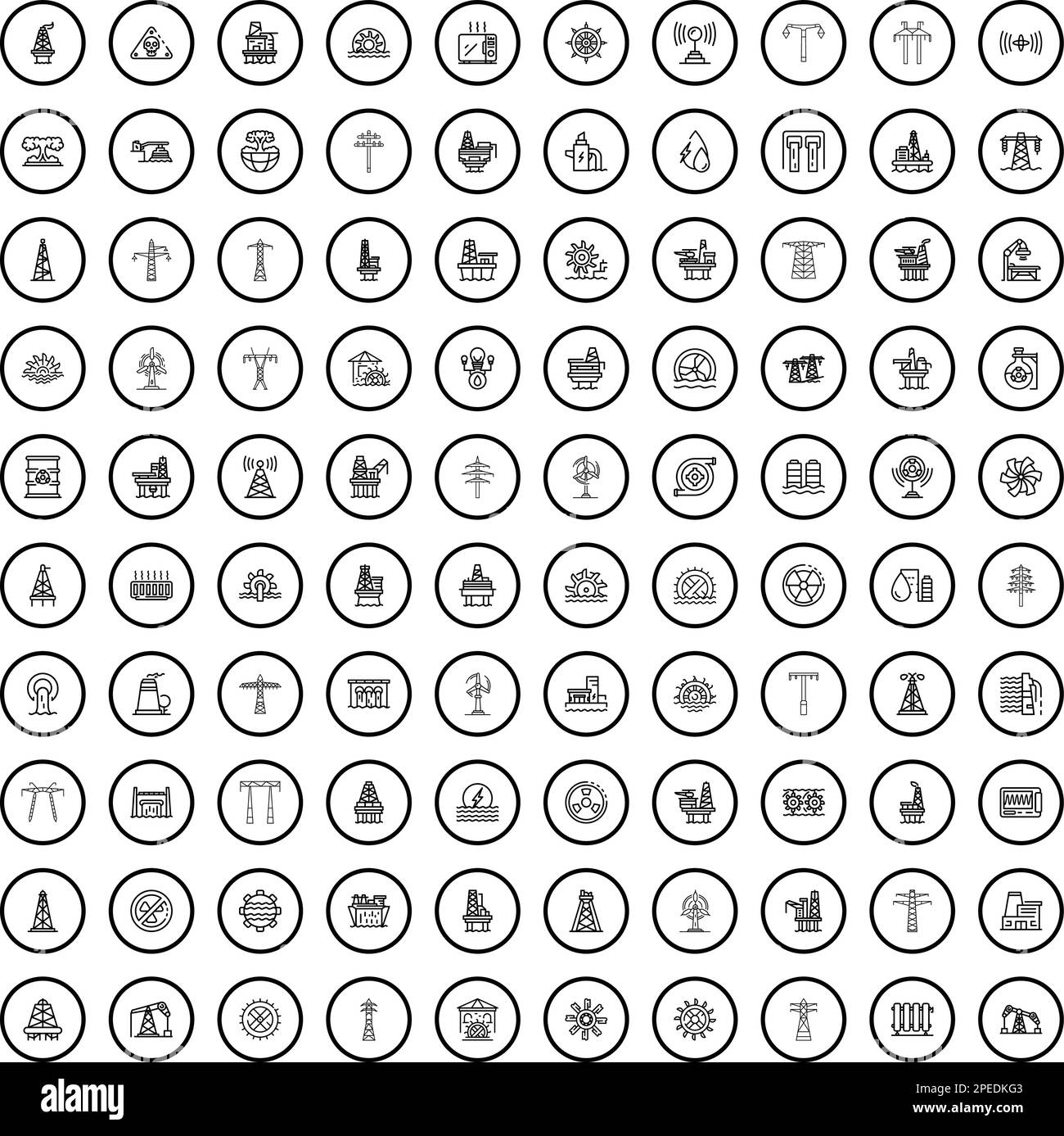 ensemble de 100 icônes d'énergie.Illustration de 100 icônes d'énergie ensemble de vecteurs isolés sur fond blanc Illustration de Vecteur