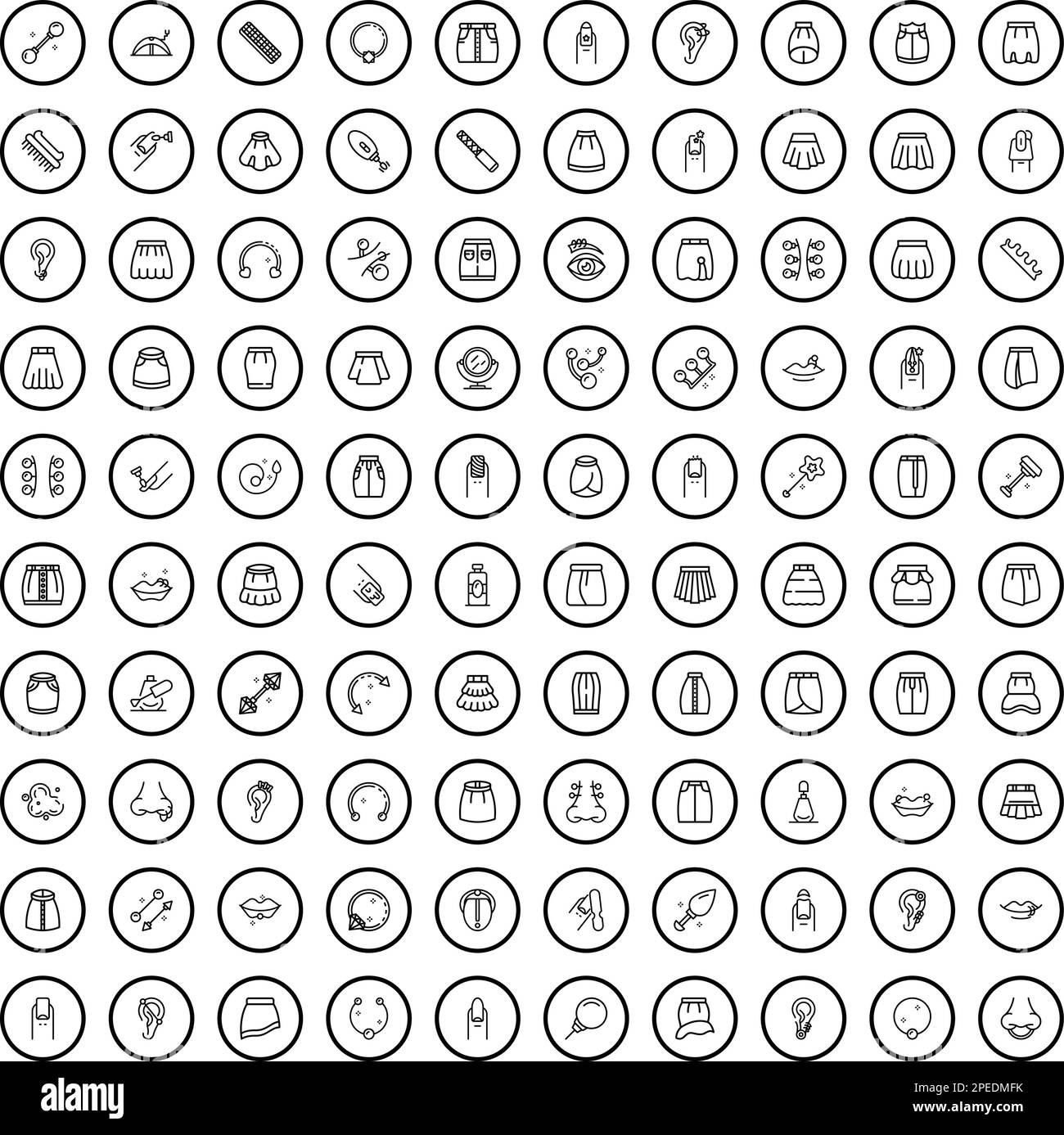 ensemble de 100 icônes de mode. Illustration de 100 icônes de mode ensemble de vecteurs isolé sur fond blanc Illustration de Vecteur