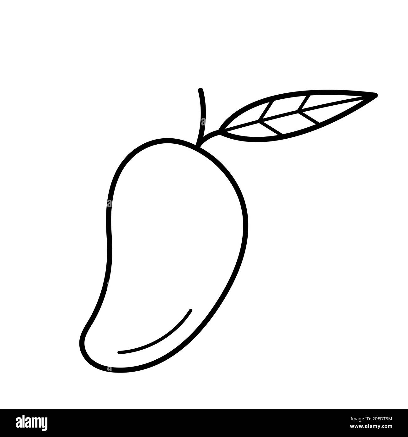 Mangue. Une icône en forme de doodle tirée à la main de fruits à tropisme. Illustration de Vecteur