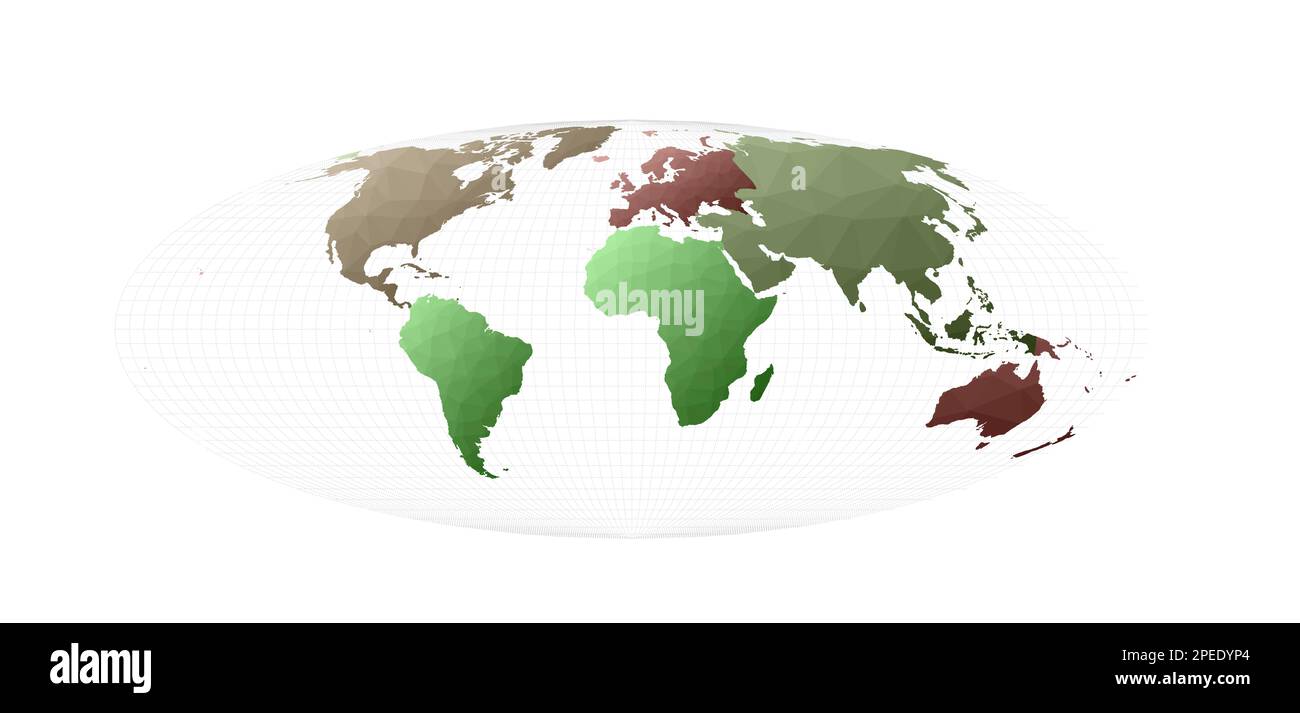 Vecteur de carte du monde. Projection Bromley. Illustration vectorielle admirable. Illustration de Vecteur
