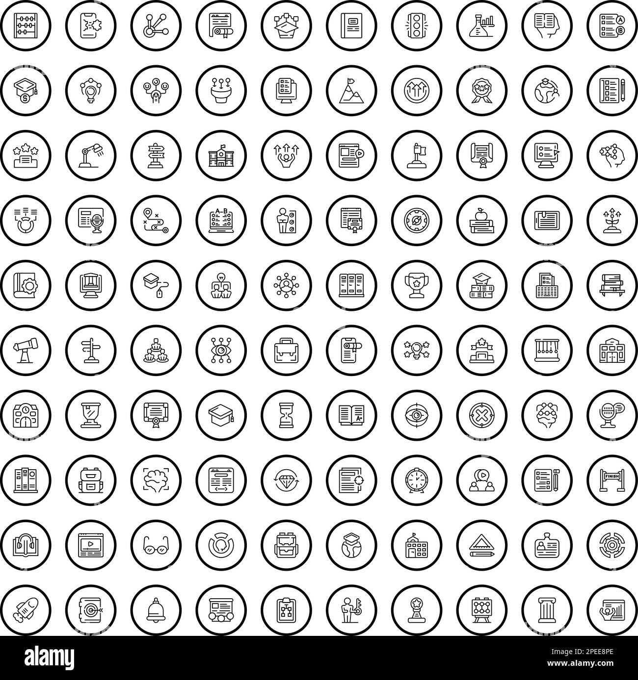 ensemble de 100 icônes knowledge. Illustration de 100 icônes Knowledge ensemble de vecteurs isolé sur fond blanc Illustration de Vecteur