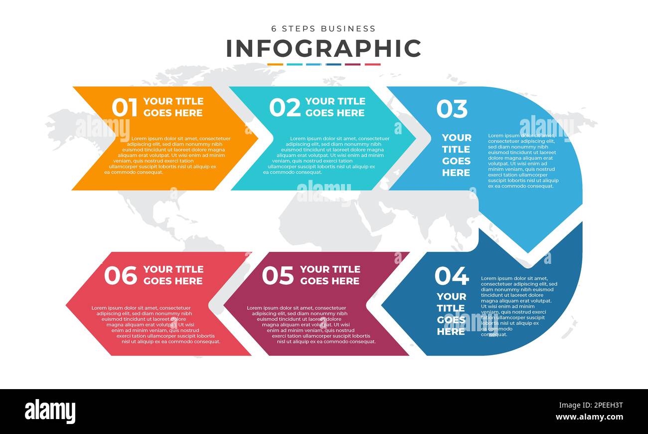 Motif graphique vectoriel avec icônes et 6 options ou étapes. Infographies pour le concept d'entreprise. Peut être utilisé pour les bannières de présentations, la mise en page de flux de travail, Illustration de Vecteur