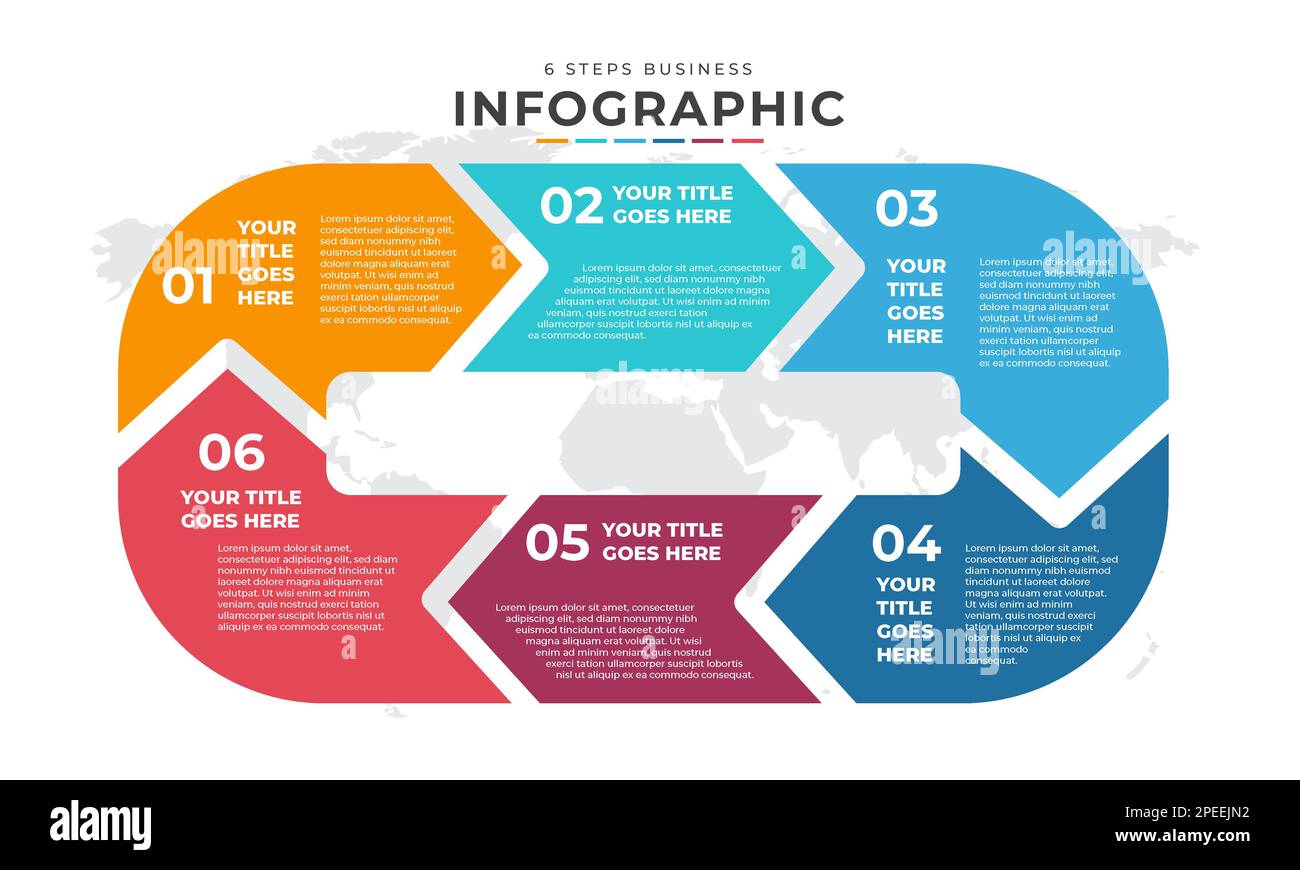 Motif graphique vectoriel avec icônes et 6 options ou étapes. Infographies pour le concept d'entreprise. Peut être utilisé pour les bannières de présentations, la mise en page de flux de travail, Illustration de Vecteur
