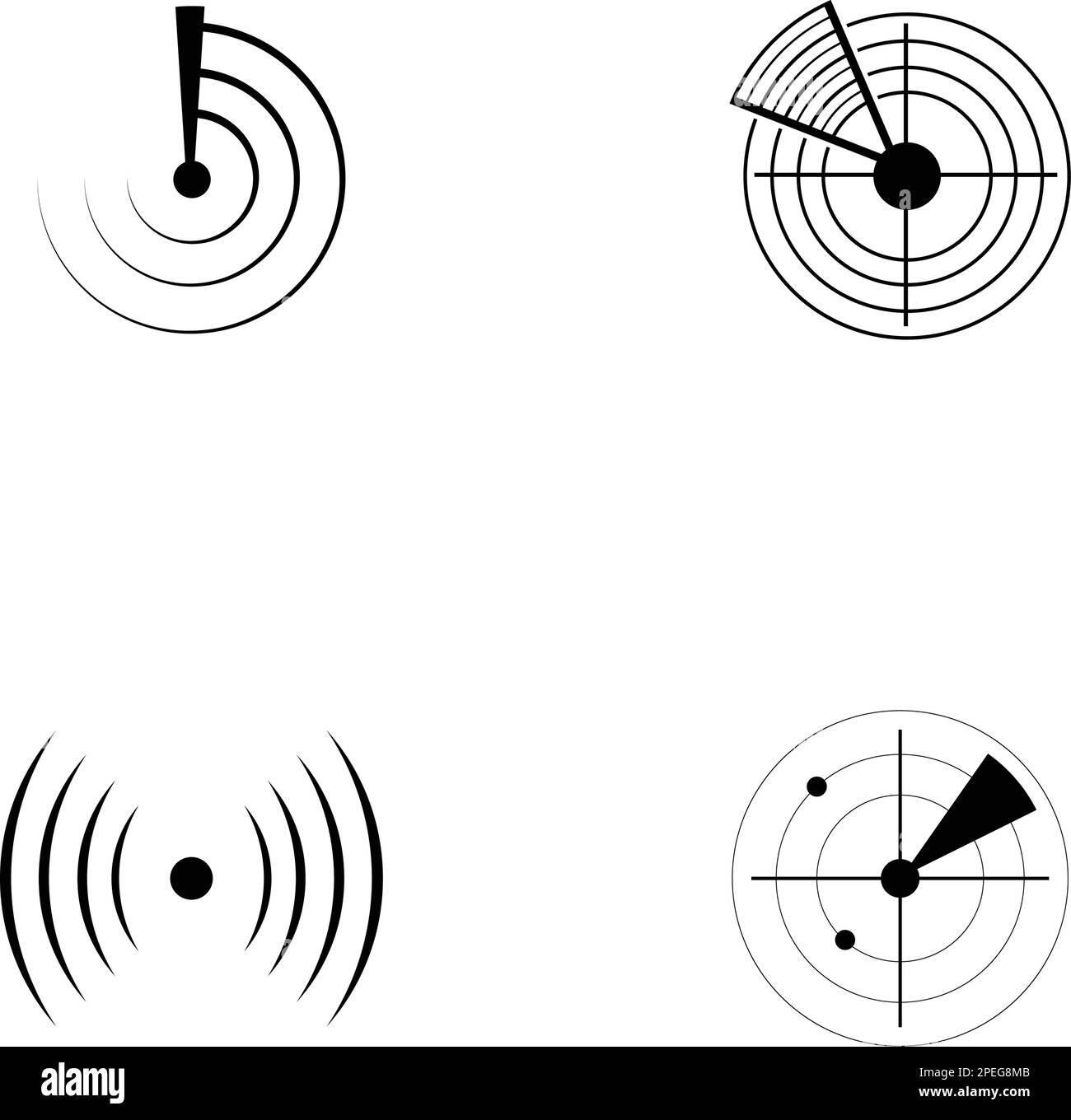 Icône de radar vectoriel - signe de radiolocalisation linéaire Illustration de Vecteur