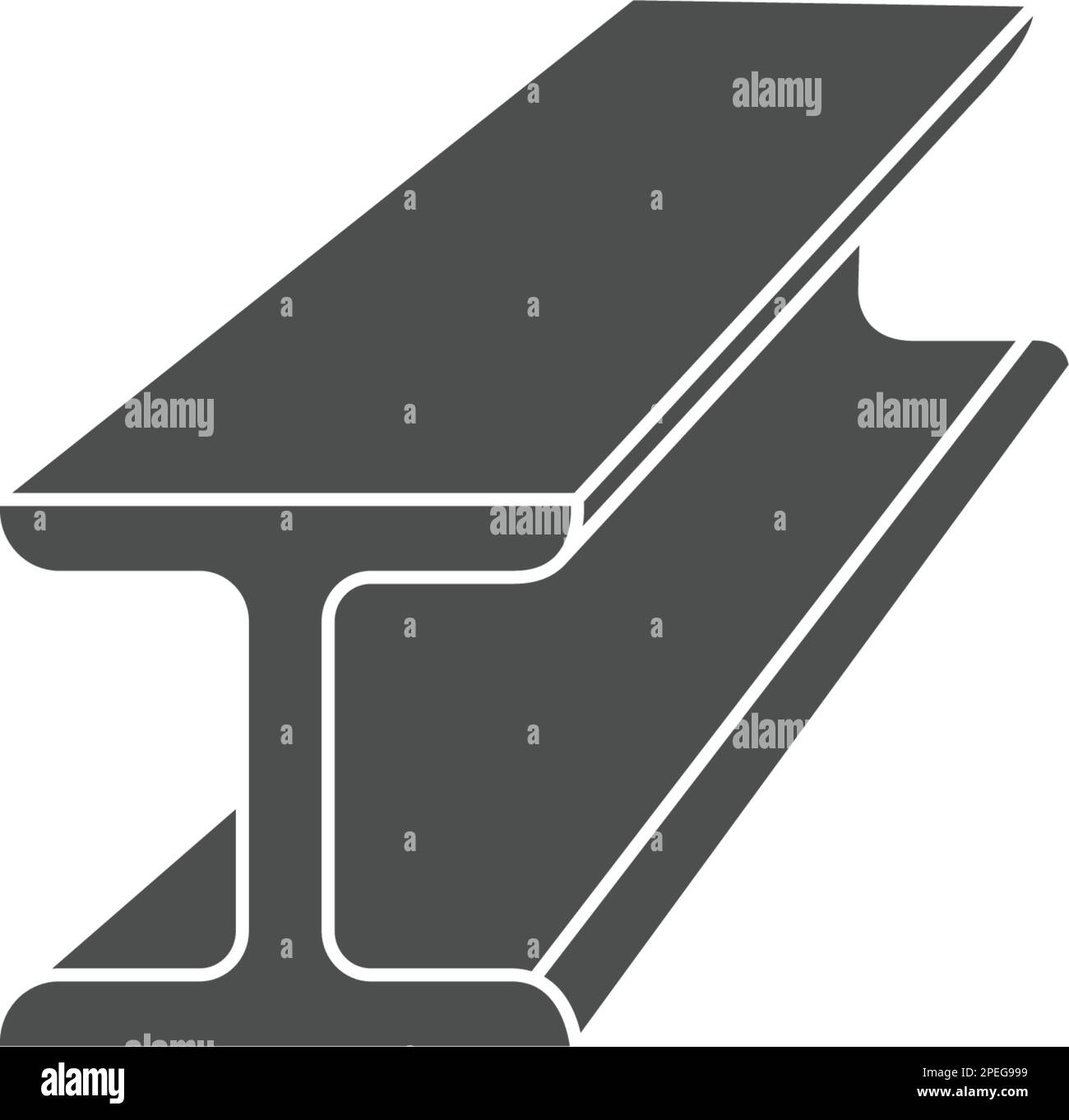 Icône de vecteur de produit en acier. Je forme profil et long. Cet alliage de fer est constitué de carbone et d'une résistance à la traction élevée. Utiliser comme poutre, cadre, poutre ou str Illustration de Vecteur