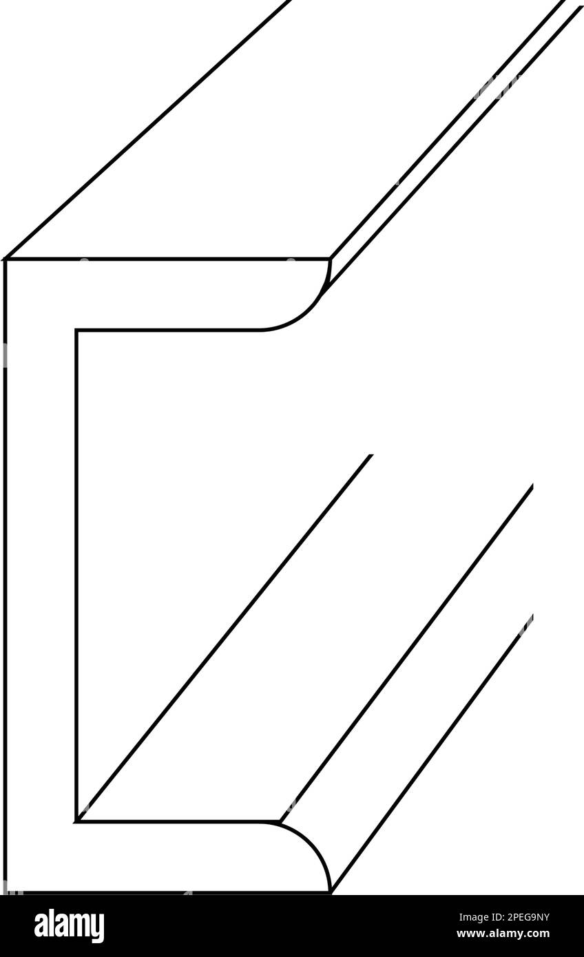 Icône de vecteur de produit en acier. Je forme profil et long. Cet alliage de fer est constitué de carbone et d'une résistance à la traction élevée. Utiliser comme poutre, cadre, poutre ou str Illustration de Vecteur
