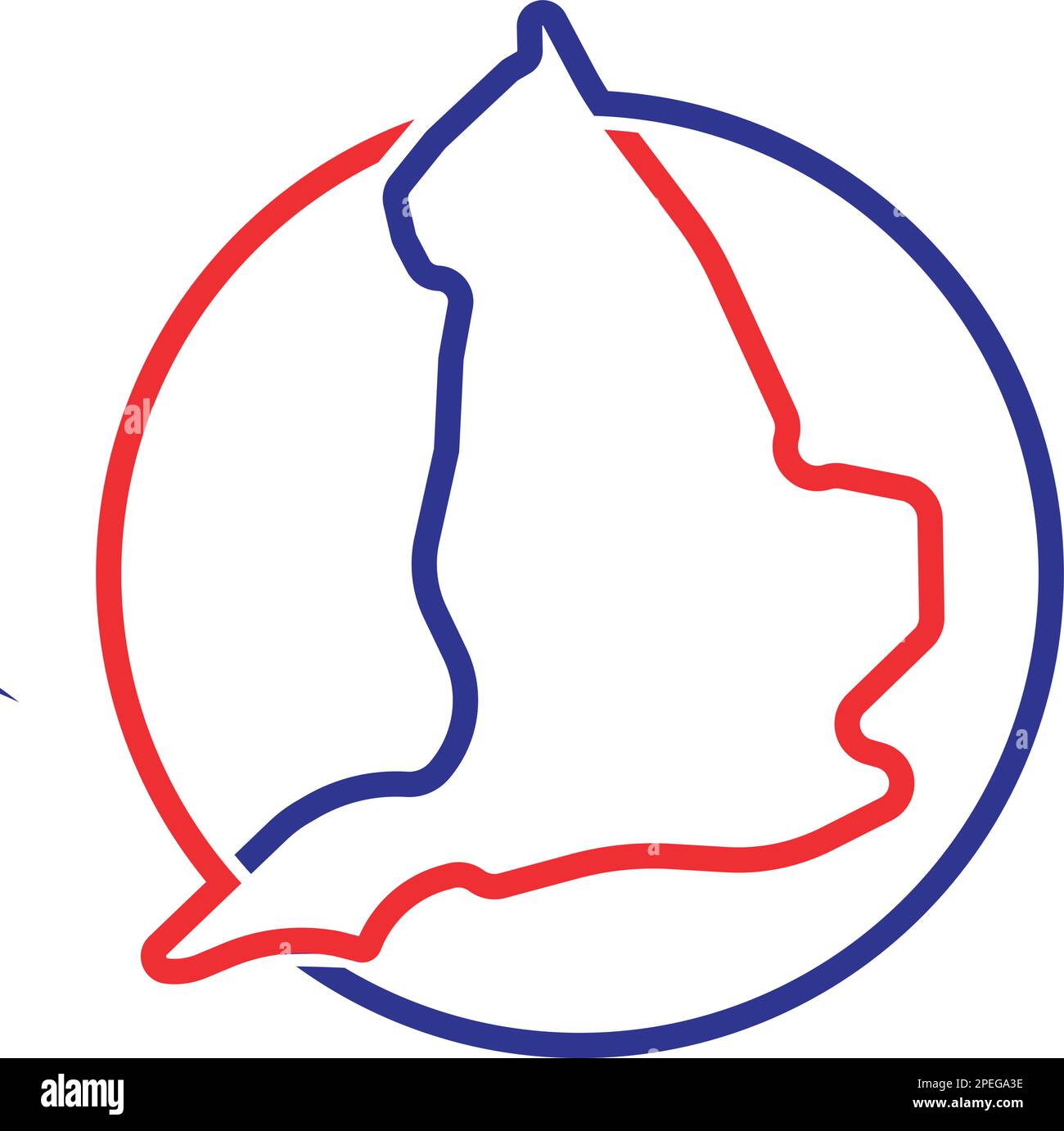 illustration du logo de la carte de pays en anglais Illustration de Vecteur