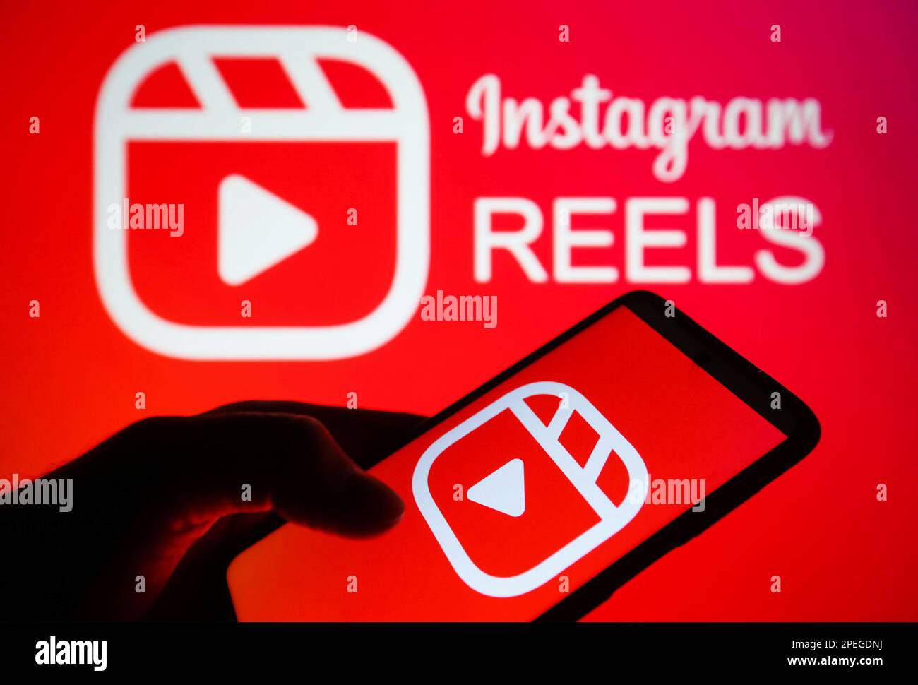 Ukraine. 15th mars 2023. Dans cette illustration, le logo Instagram Reels apparaît sur l'écran d'un smartphone. Crédit : SOPA Images Limited/Alamy Live News Banque D'Images