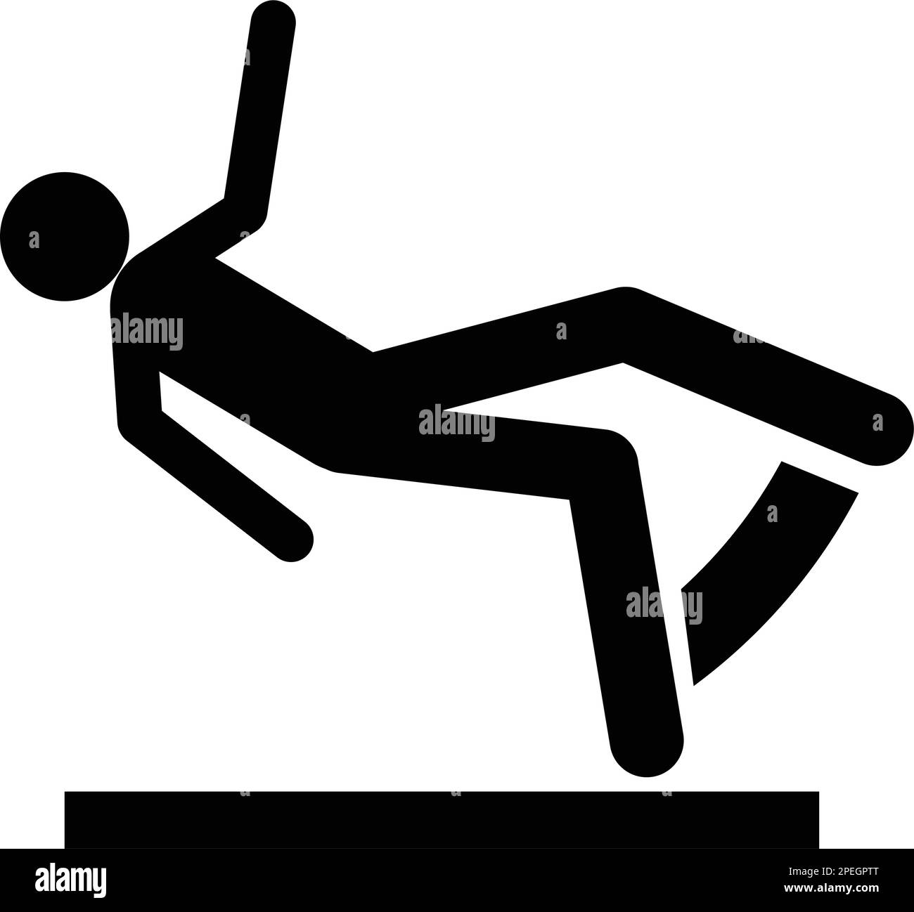 Icône représentant une personne tombant sur fond blanc Illustration de Vecteur