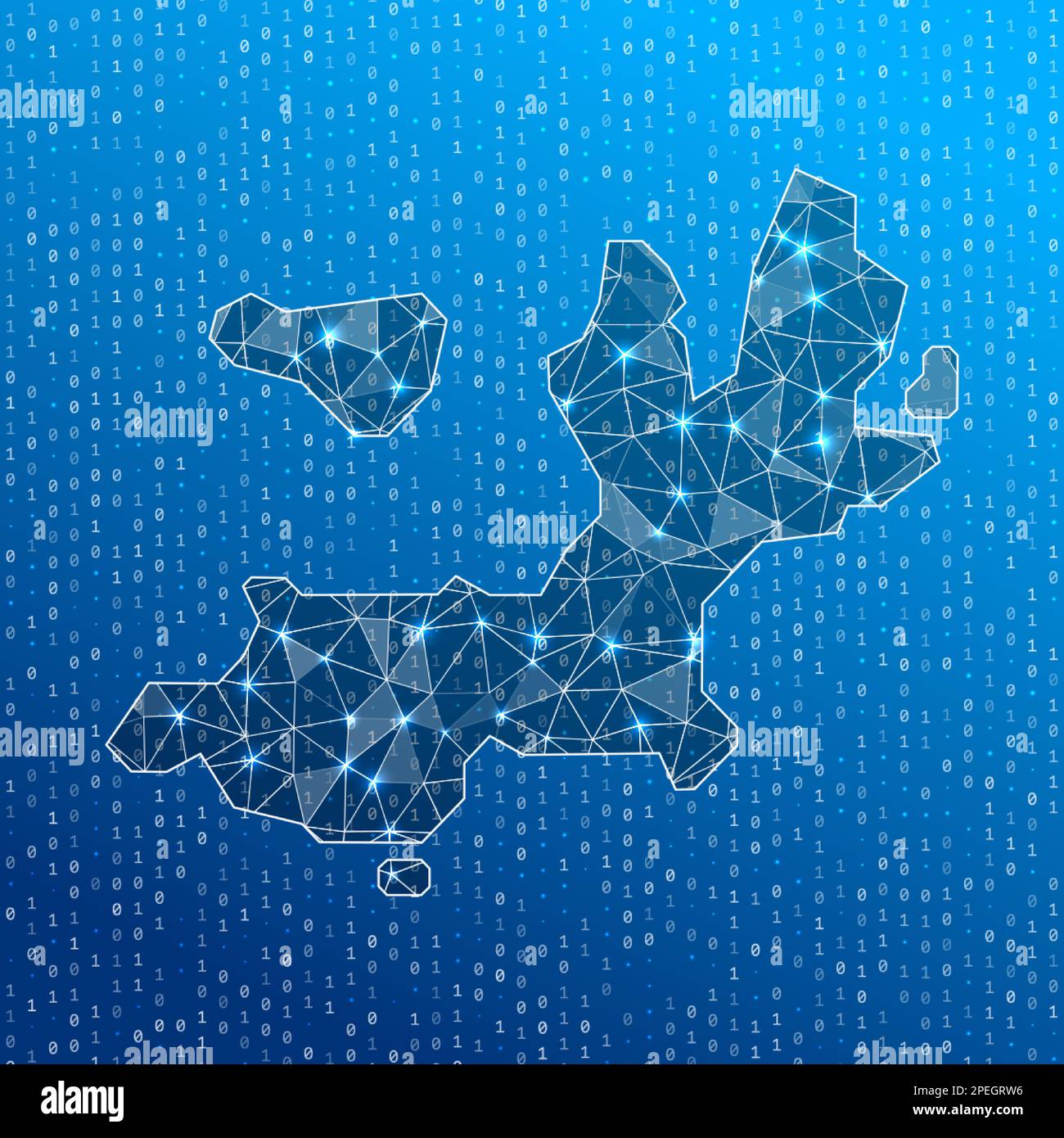 Carte réseau de l'île de Terre-de-Haut. Carte des connexions numériques de l'île. Technologie, Internet, réseau, concept de télécommunication. Illustration vectorielle. Illustration de Vecteur