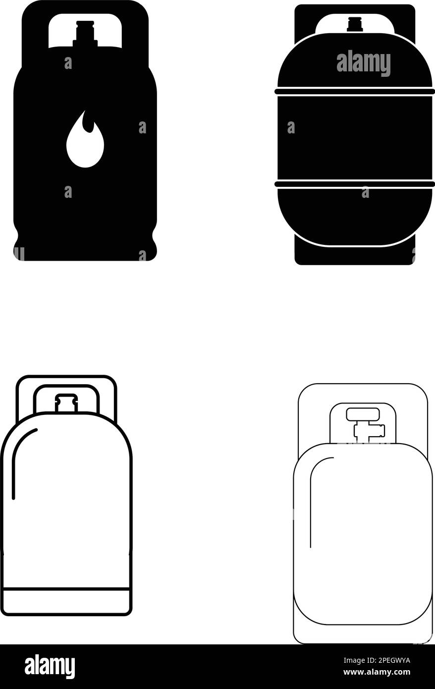 Icône de bouteille GPL, icône de bouteille de gaz de pétrole liquéfié Illustration du vecteur Illustration de Vecteur