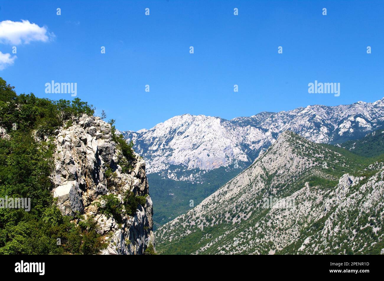 Collines du parc national de Paklenice, Croatie, près de Starigrad, Paysage Banque D'Images
