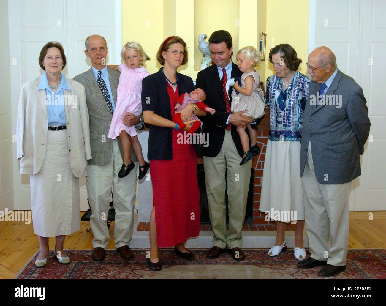 Members of the former AustrianHungarian royal family Eilika Habsburg, fourth left, holding her
