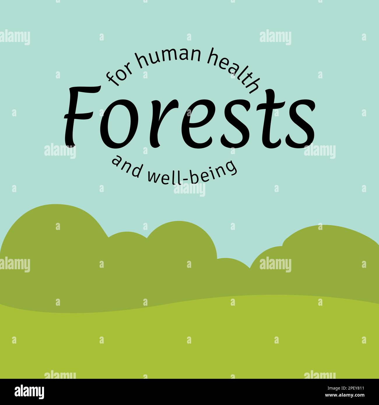 Design pour célébrer la journée internationale des forêts avec thème forêt saine pour des personnes en santé. vecteur Illustration de Vecteur