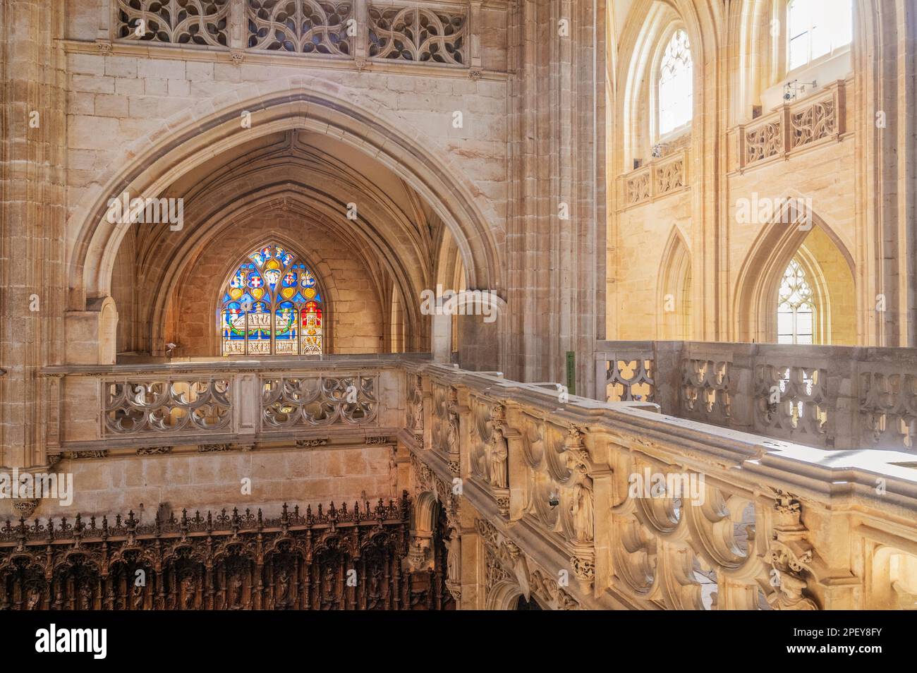 Le passage de Margaret d'Autriche dans l'église abbatiale de l'ancien monastère royal de Brou à Bourg-en-Bresse, France Banque D'Images