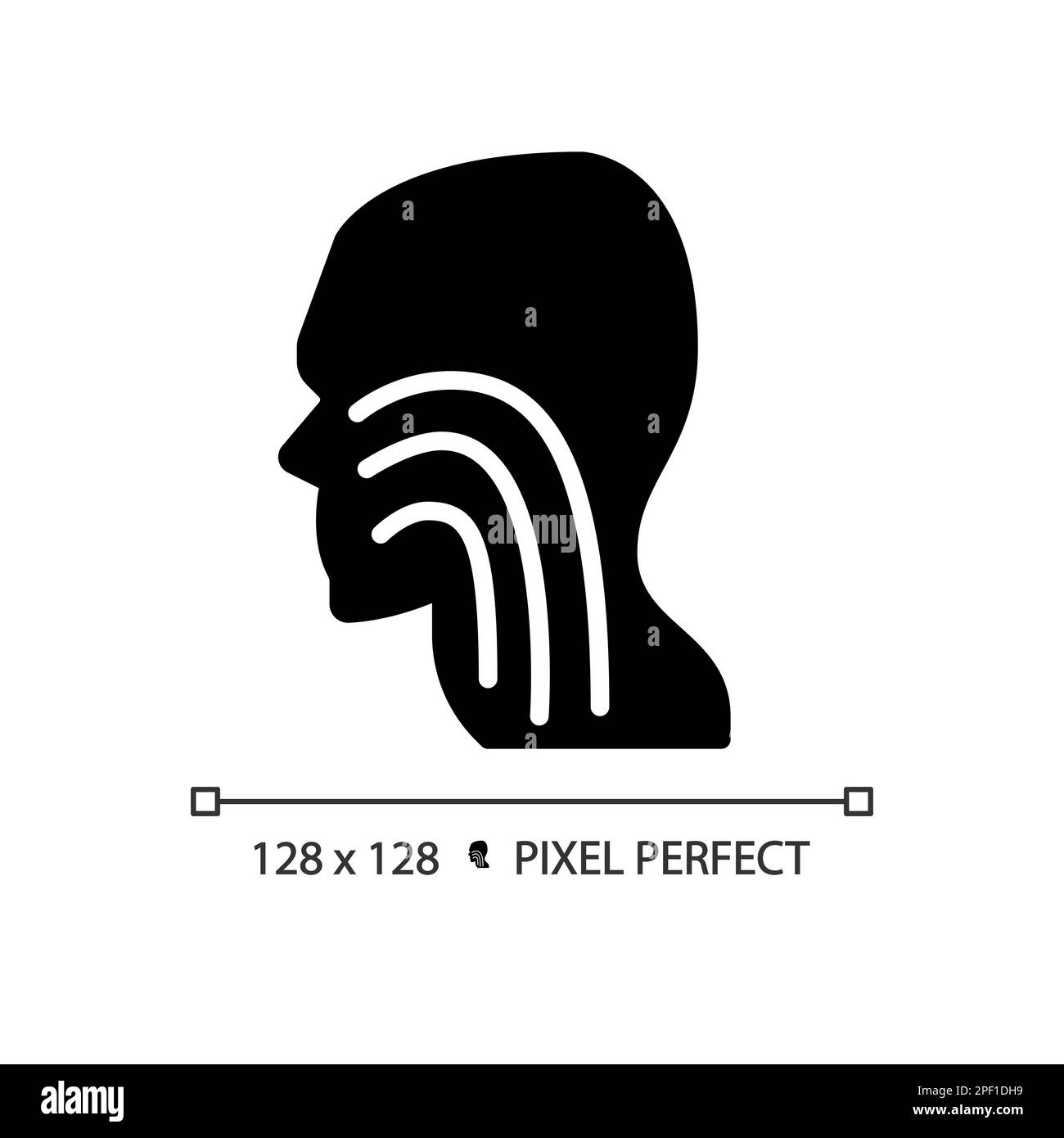 Icône de glyphe noir de trachée Illustration de Vecteur