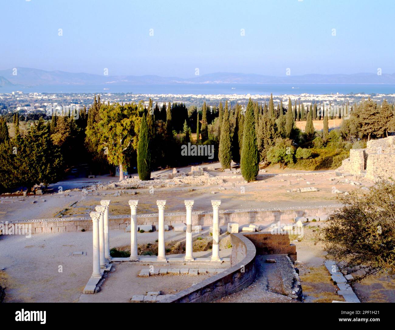 Ruines d'Asclepeion sur l'île de Kos, Grèce où Hippocrate a reçu sa formation médicale Banque D'Images