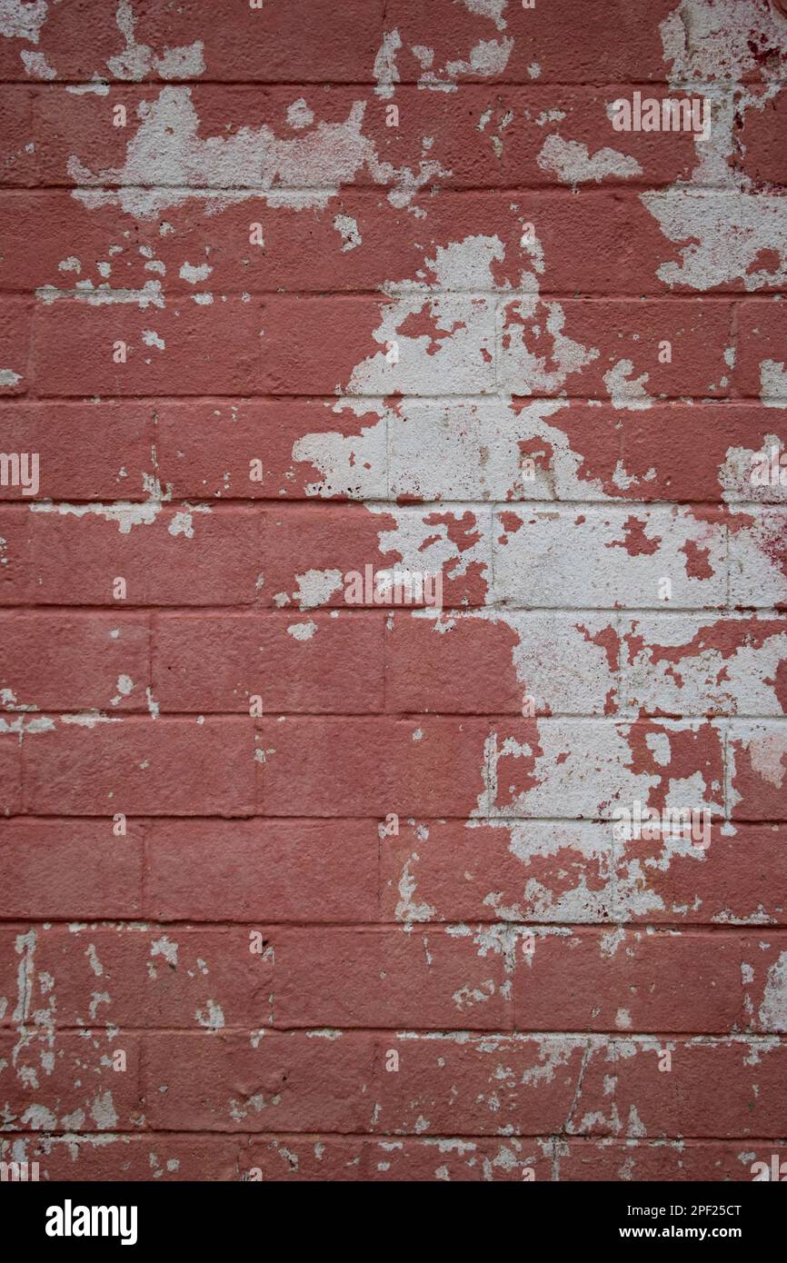 Peinture rose écaillée de l'arrière-plan du mur du bloc de caderblock Banque D'Images