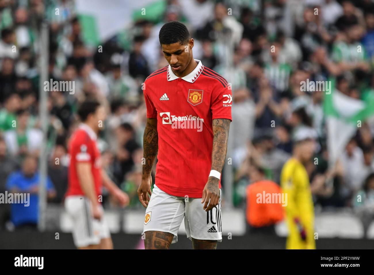 Marcus Rashford lors de l'UEFA Europa League Round de 16, 2nd Leg Real Betis vs Manchester United au stade Benito Villamarín, Séville, Espagne, 16th mars 2023 (photo de Samuel Carreño/nouvelles Images) crédit: News Images LTD/Alay Live News Banque D'Images