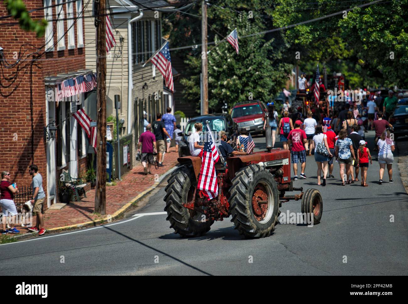 États-unis - 4 juillet 2019 : Le village de Waterford Célébration du Jour de l'indépendance a commencé hier soir avec le feu fonctionne et ce matin ils avaient un o Banque D'Images