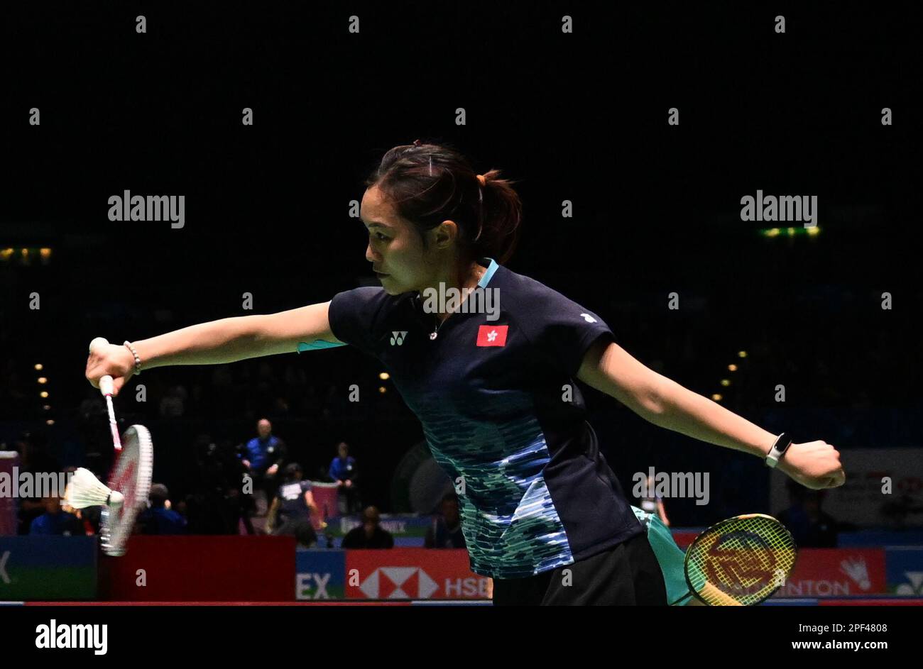 Utilita Arena, Birmingham, Royaume-Uni. 16th mars 2023. 2023 YONEX All England Open Badminton Championships Day 3 Round of 16; LI Wen Mei et LIU Xuan Xuan versus YEUNG Nga Ting et YEUNG Pui Lam dans les Womens doubles, YEUNG Pui Lam joue un tir Credit: Action plus Sports/Alamy Live News Banque D'Images