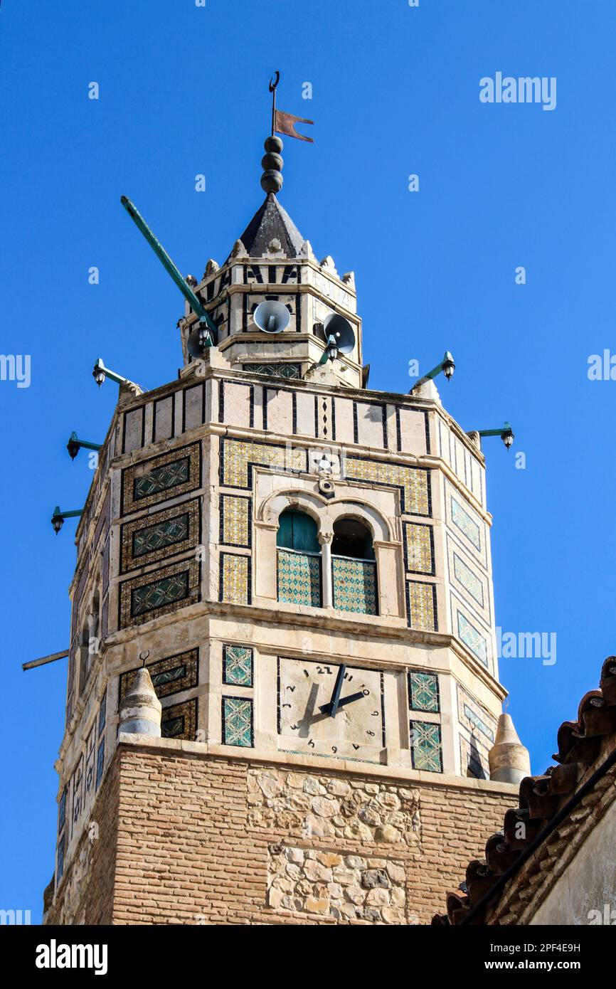 La Grande Mosquée de l'essai en Tunisie, en Afrique du Nord Banque D'Images
