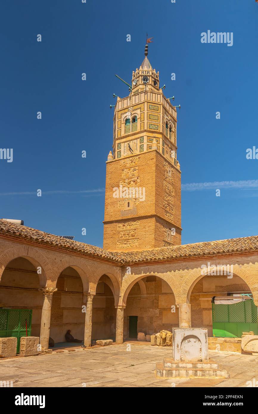 La Grande Mosquée de l'essai en Tunisie, en Afrique du Nord Banque D'Images