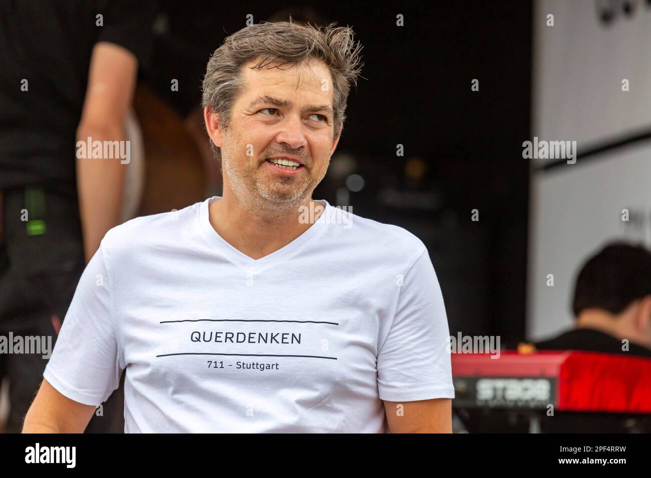 Michael Ballweg, initiateur de l'initiative Querdenken 711, proteste contre les restrictions de Corona, Stuttgart, Bade-Wurtemberg Banque D'Images