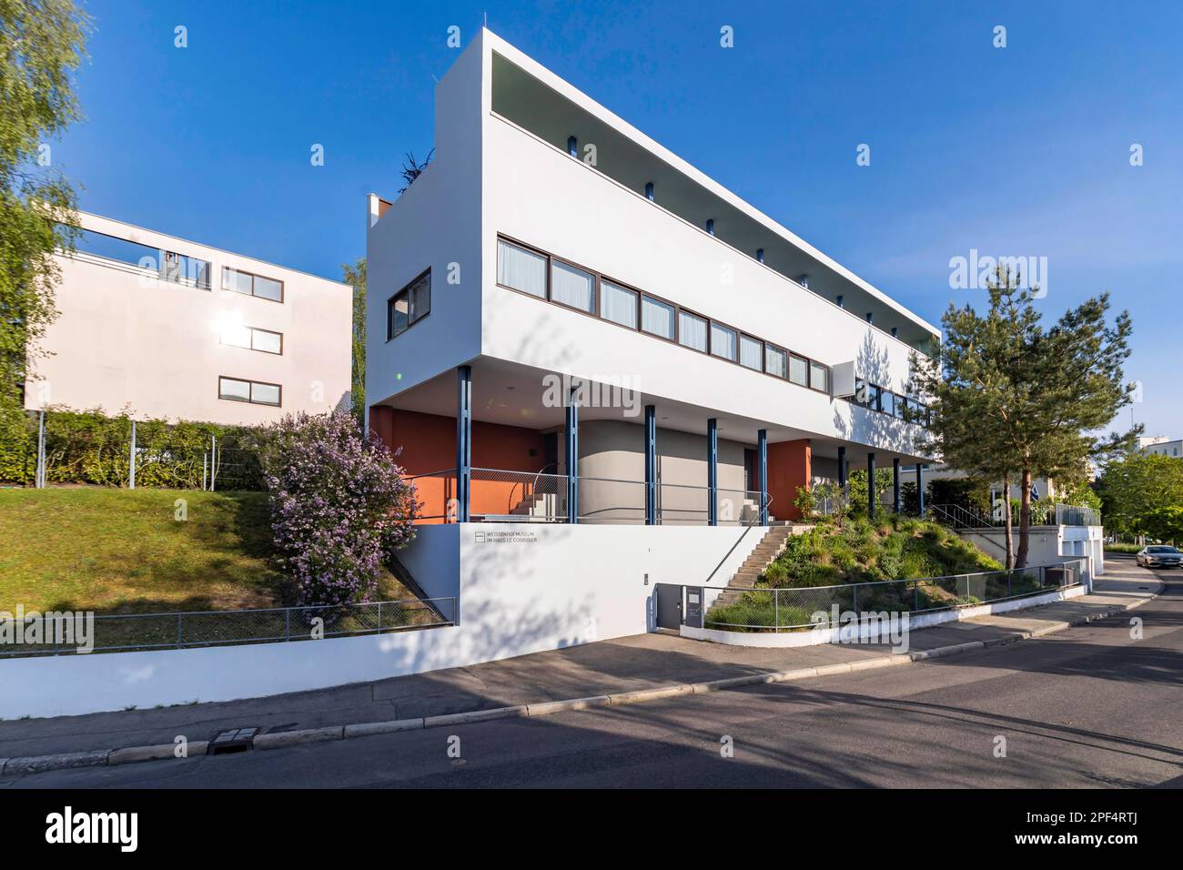 UNESCO Weissenhofsiedlung, musée Weissenhof dans la maison le Corbusier, Stuttgart, Bade-Wurtemberg, Allemagne Banque D'Images