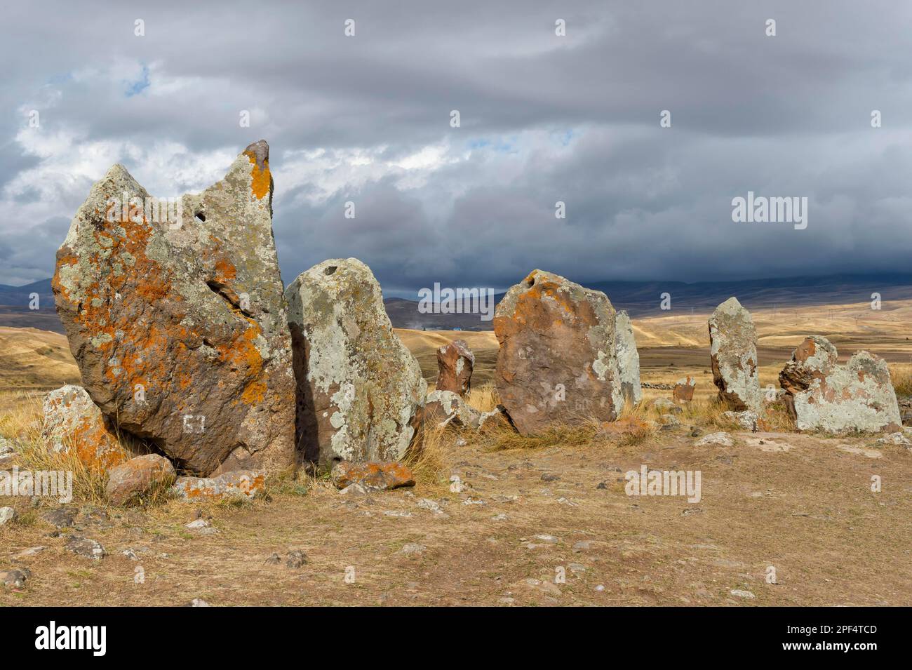 Site archéologique préhistorique de Karer de Zorats, Sisian, province de Syunik, Arménie, Caucase, Moyen-Orient Banque D'Images