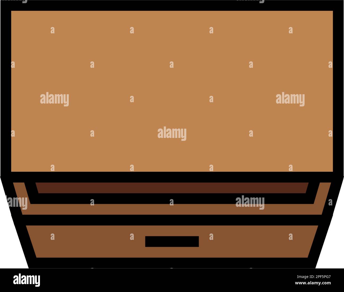 illustration vectorielle de l'icône de couleur de la vue du dessus de la table de chevet Illustration de Vecteur