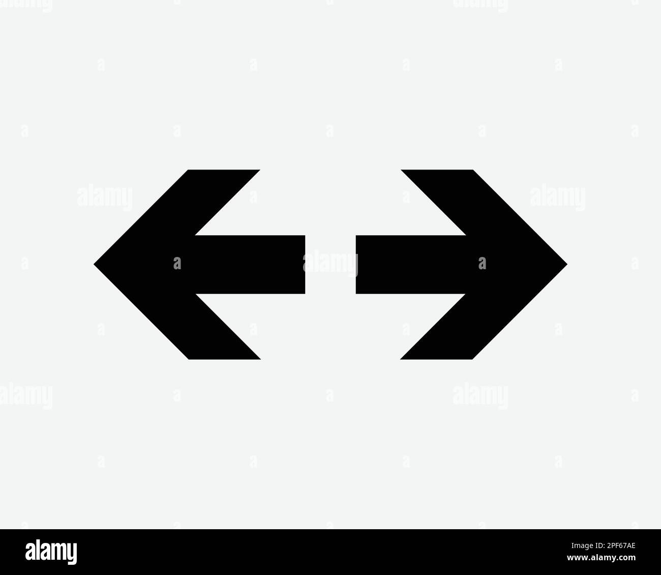 Flèche gauche droite Direction de pointage deux doubles icône signe de décision Noir blanc Silhouette symbole vectoriel graphique Clipart Illustration Illustration pictogramme Illustration de Vecteur