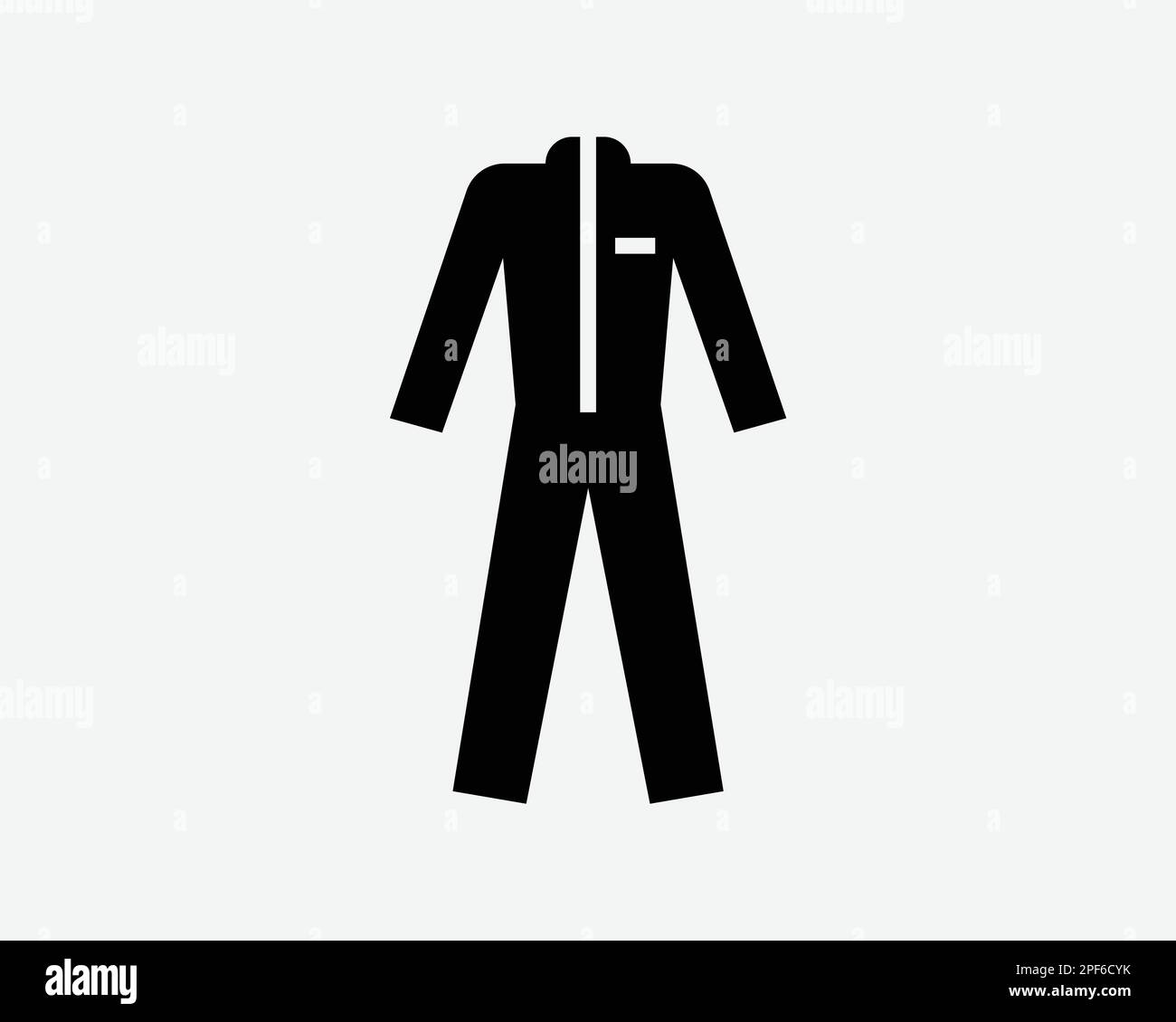 Vêtements de protection PPE costume médical blouse de laboratoire couvrant Noir blanc Silhouette symbole icône signe graphique Clipart Illustration Illustration pictogramme vecteur Illustration de Vecteur