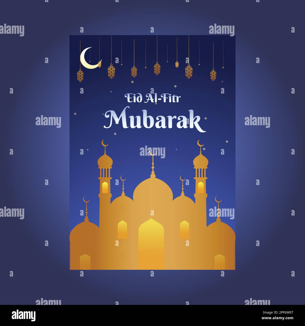 Modèle de circulaire EID Al-Fitr Mubarak Illustration de Vecteur