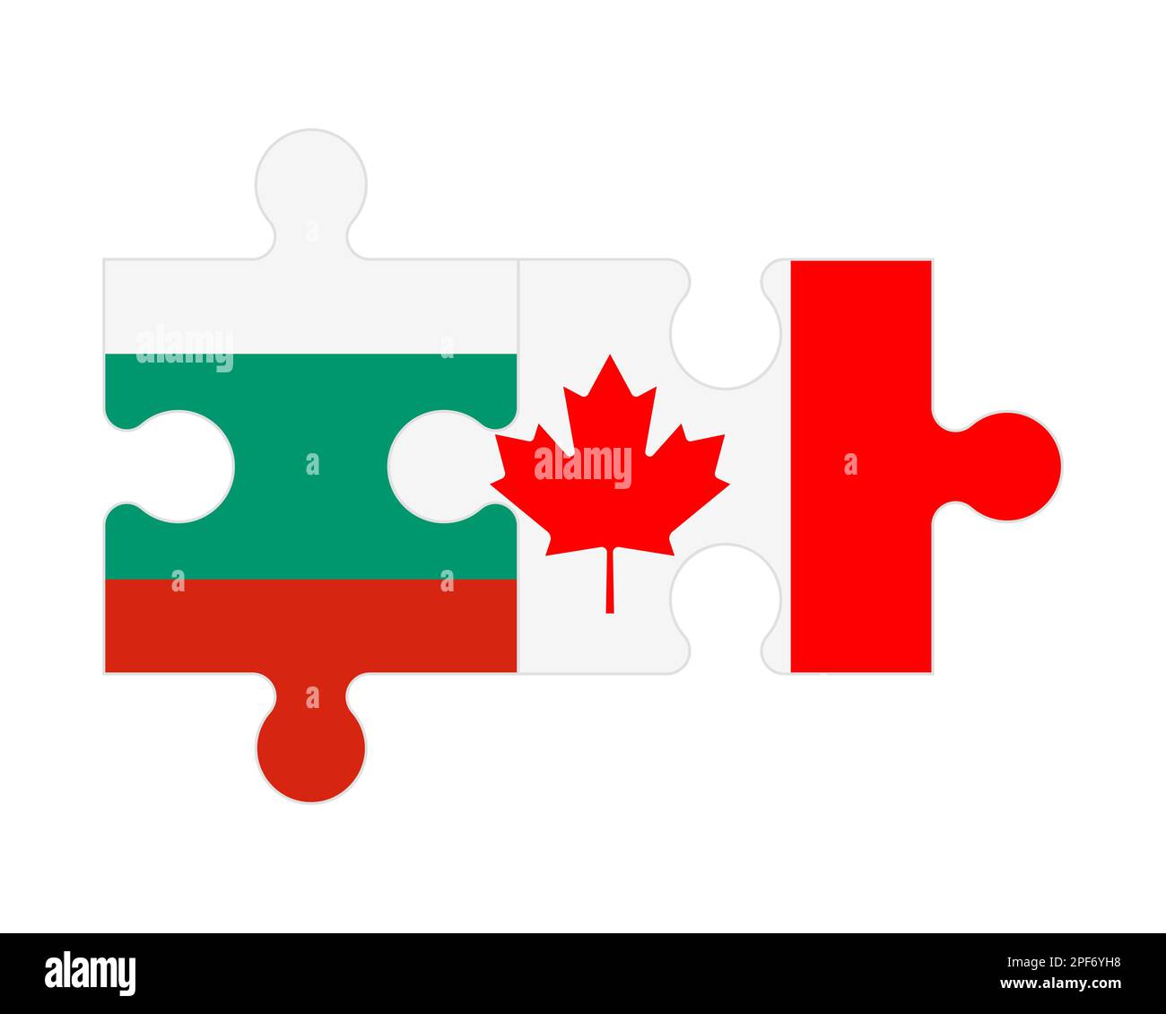 Puzzle connecté des drapeaux de la Bulgarie et du Canada, vecteur Illustration de Vecteur