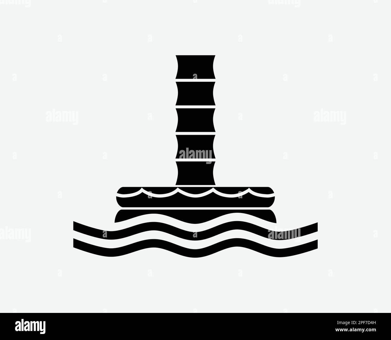Évacuation maritime chute évacuation d'urgence Hatch Float Noir blanc Silhouette symbole icône Clipart Graphic Illustration pictogramme Illustration Vector Illustration de Vecteur