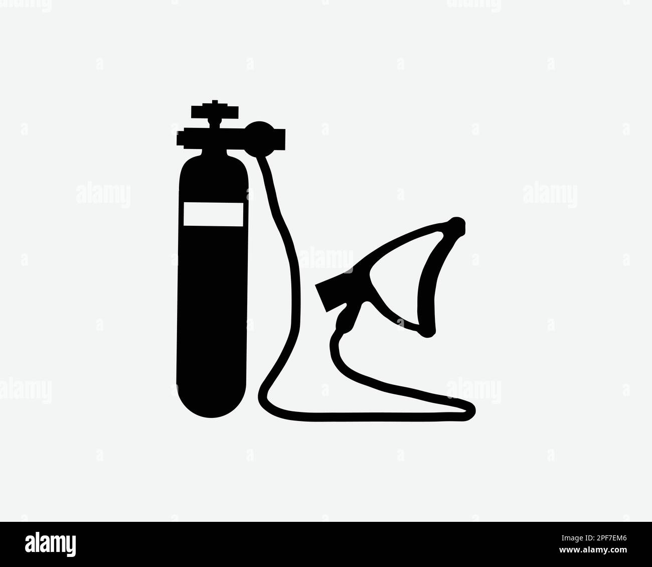 Insufflateur d'oxygène masque de réservoir appareil respiratoire alimentation en air Noir blanc Silhouette symbole icône graphique Clipart Illustration pictogramme Illustration VE Illustration de Vecteur
