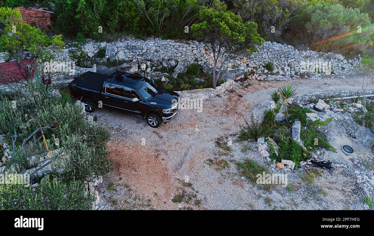 Dodge RAM Limited en Croatie, île de Korcula Banque D'Images