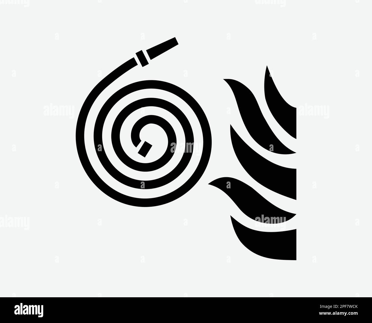 Enrouleur de tuyau d'incendie extincteur équipement d'extinction de flamme Noir blanc Silhouette symbole icône Clipart Graphic Graphisme Illustration Illustration Vector Illustration de Vecteur
