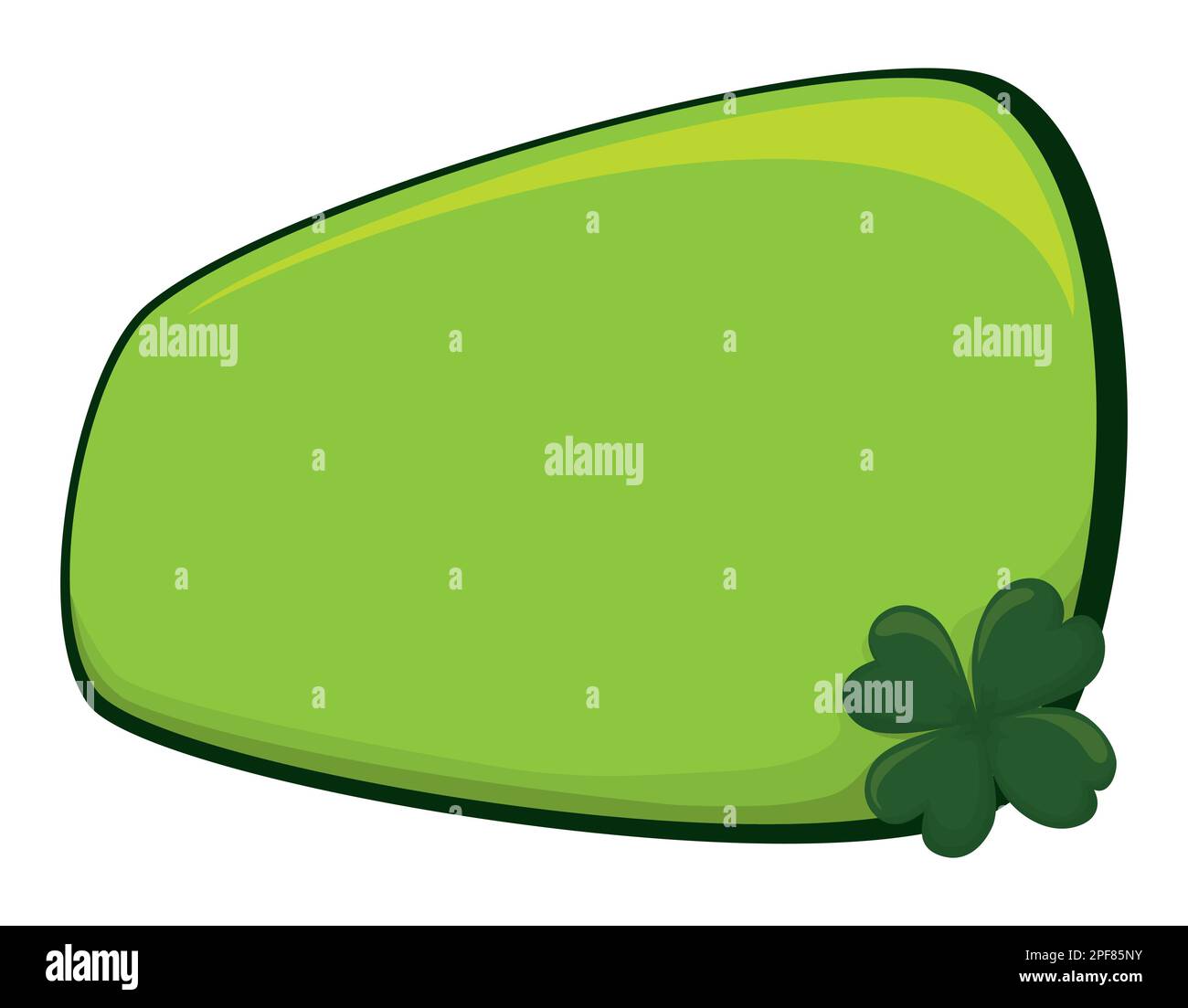 Panneau vert et vierge décoré de trèfle à quatre feuilles. Modèle de dessin animé. Illustration de Vecteur