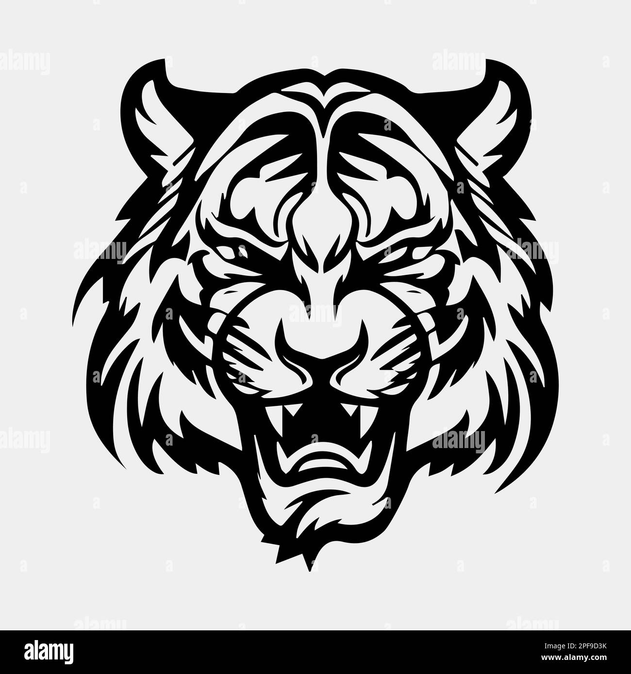 motif mascotte logo tatouage tête de tigre Illustration de Vecteur