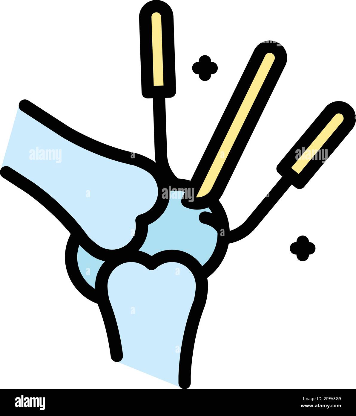 Icône de restauration du genou osseux. Contour Bone Knee Restore Vector Icon for web design isolé sur fond blanc couleur plate Illustration de Vecteur